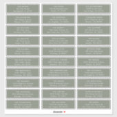 Minimalistische Sage Groene Bruiloft Gast Adreseti Sticker (Vel)