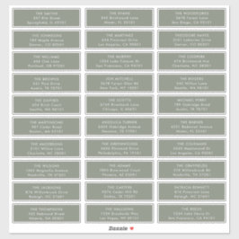 Minimalistische Sage Groene Bruiloft Gast Adreseti Sticker