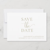Minimalistische Sage Groene Bruiloft Save The Date Kaart (Voorkant)