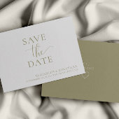Minimalistische Sage Groene Bruiloft Save The Date Kaart