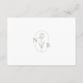 Minimalistische Sage Groene Elegante Bruiloft Deta Informatiekaartje (Achterkant)