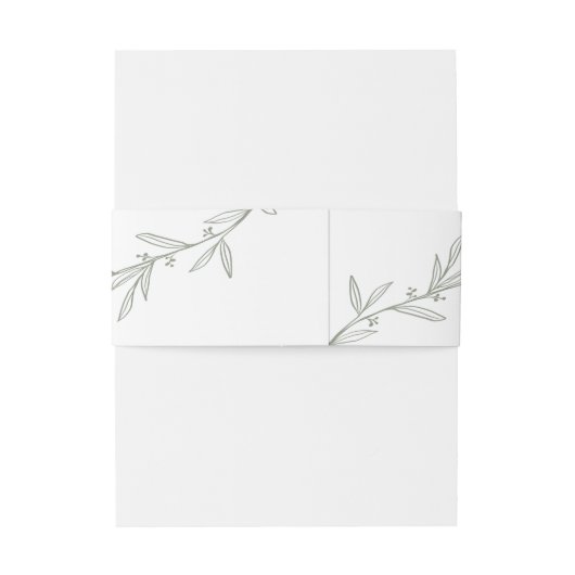 Minimalistische Sage Groene Elegante Huwelijksklas Uitnodigingen Wikkel (Achterkant Voorbeeld)