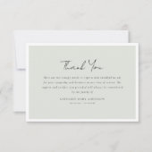 Minimalistische Sage Groene Foto Sympathie Begrafe Bedankkaart (Voorkant)