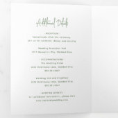 Minimalistische Sage Groene Moderne Bruiloft Drieluik Uitnodiging (Binnenzijde eerst)