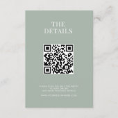Minimalistische Sage Groene Moderne Bruiloft Informatiekaartje (Voorkant)