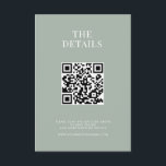 Minimalistische Sage Groene Moderne Bruiloft Informatiekaartje<br><div class="desc">Moderne bruidsbehuizingskaarten met minimalistisch typografisch ontwerp in salie groene kleur.</div>