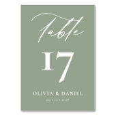 Minimalistische Sage Groene Moderne Bruiloft Kaart (Voorkant)