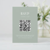 Minimalistische Sage Groene Moderne Bruiloft RSVP Kaartje (Staand voorkant)