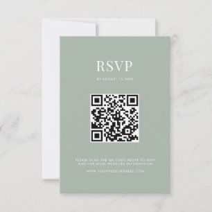 Minimalistische Sage Groene Moderne Bruiloft RSVP Kaartje