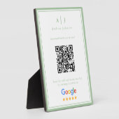 Minimalistische Sage Groene Monogram Review Link Q Fotoplaat (Zijkant)