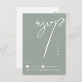 Minimalistische Sage Groene Script Typografie Brui RSVP Kaartje