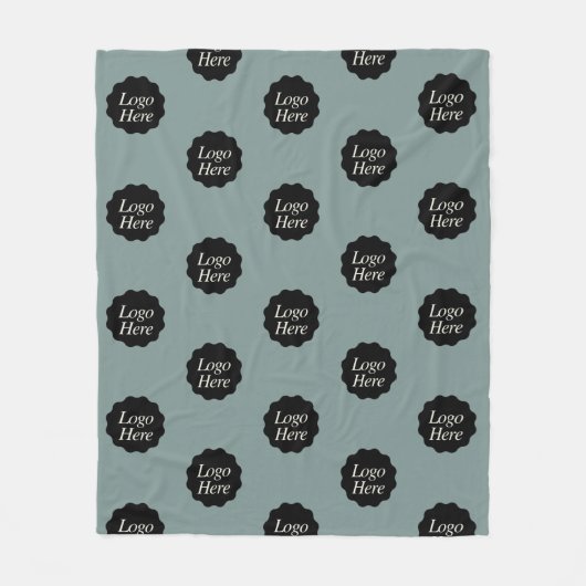 Minimalistische Sage Kleur Custom Company Logo Fleece Deken (Voorkant)