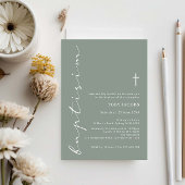 Minimalistische Sage Script Baptisme Typografie Kaart