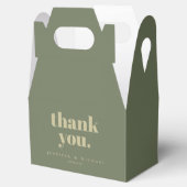Minimalistische Sage Signature Bedankt Bedankdoosjes (Geopend)