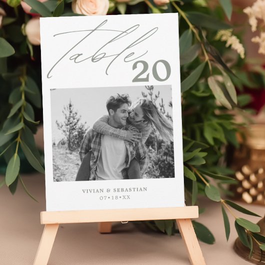 Minimalistische Sage Trouwtafel Aantal Afbeeldinge Aankondiging