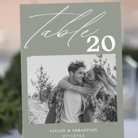 Minimalistische Sage Trouwtafel Aantal Afbeeldinge Aankondiging