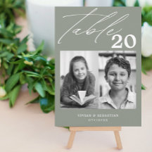 Minimalistische Sage Trouwtafel nummer twee Afbeel