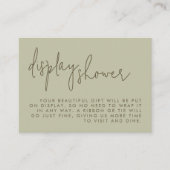 Minimalistische Sage Vrijgezellenfeest Display Dou Informatiekaartje (Voorkant)