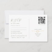 Minimalistische Sage Wedding RSVP Kaart QR-code (Voorkant)