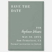 Minimalistische sagegroene en witte bruidsdouche magneet (Voorkant)