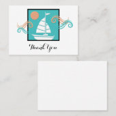 Minimalistische Sailboat Business bedankkaart Visitekaartje (Voorkant / Achterkant)
