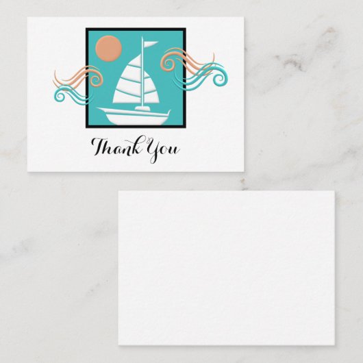 Minimalistische Sailboat Business bedankkaart Visitekaartje (Voorkant / Achterkant)
