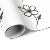 Minimalistische Sakura – Inktborstel Cherry Blosso Cadeaupapier (Rol Hoek)