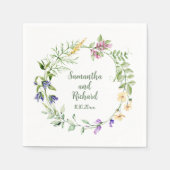 Minimalistische salie bloemenkrans bruiloft servet (Voorkant)