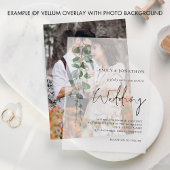 Minimalistische salie Eucalyptus verlaat bruiloft Vellum Uitnodigingen