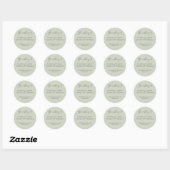 Minimalistische salie groen De bruiloft van - name Ronde Sticker (Vel)