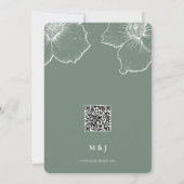 Minimalistische salie groene bloem moderne bruilof save the date (Achterkant)