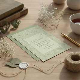 Minimalistische salie groene bohemien bloemen kaart