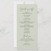 Minimalistische salie groene hand geschreven huwel (Achterkant)