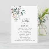 Minimalistische salie verlaat bruiloft repetitie d kaart (Staand voorkant)