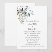 Minimalistische salie verlaat bruiloft repetitie d kaart (Voorkant / Achterkant)