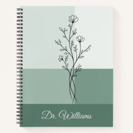 Minimalistische Saliegroene Bloemendokter Persoonl Notitieboek