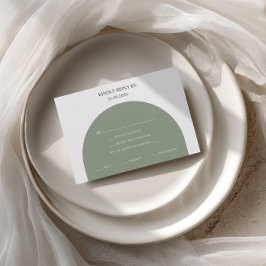 Minimalistische Saliegroene Boog Maaltijdkeuze RSV RSVP Kaartje