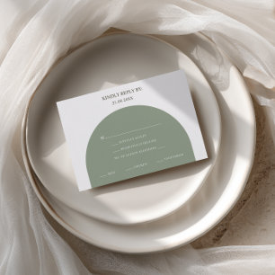 Minimalistische Saliegroene Boog Maaltijdkeuze RSV RSVP Kaartje