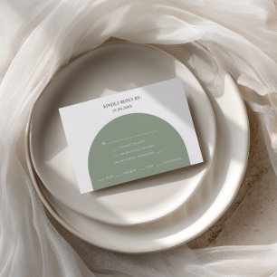 Minimalistische saliegroene boog menu keuze RSVP k