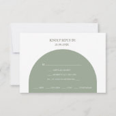 Minimalistische Saliegroene Boog Menu Keuze RSVP K (Achterkant)