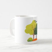 Minimalistische saliegroene boom klassieke mok (Voorkant links)