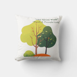 Minimalistische saliegroene boomkussenhoes  kussen