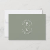 Minimalistische saliegroene botanische krans (Achterkant)