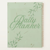 Minimalistische saliegroene & botanische lijnenkun planner (Achterkant)