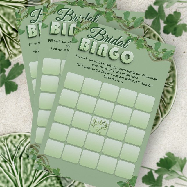 Minimalistische saliegroene bruidsbruiloft bingosp (Creator heeft geüpload)