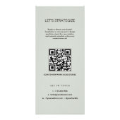 Minimalistische Saliegroene Diensten Menu QR Code (Achterkant)