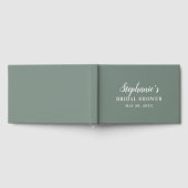 Minimalistische saliegroene en witte bruidsdouche gastenboek (Volledig)