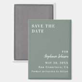 Minimalistische saliegroene en witte bruidsdouche magneet (Voorkant / Achterkant)