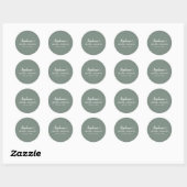 Minimalistische saliegroene en witte bruidsdouche ronde sticker (Vel)