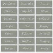 Minimalistische saliegroene etiketten voor huwelij sticker (Voorkant)